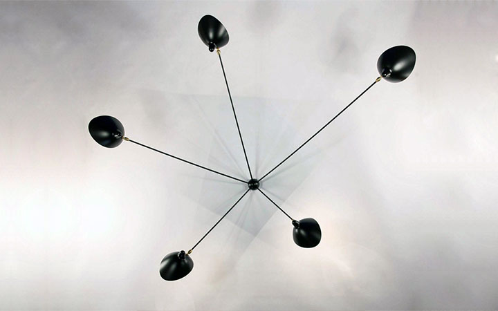 5 Arm Spider Wall Lamp by Serge Mouille Wall Lamps